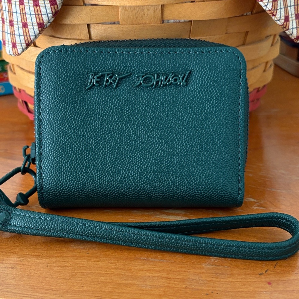Betsey Johnson Green Wristlet Clutch